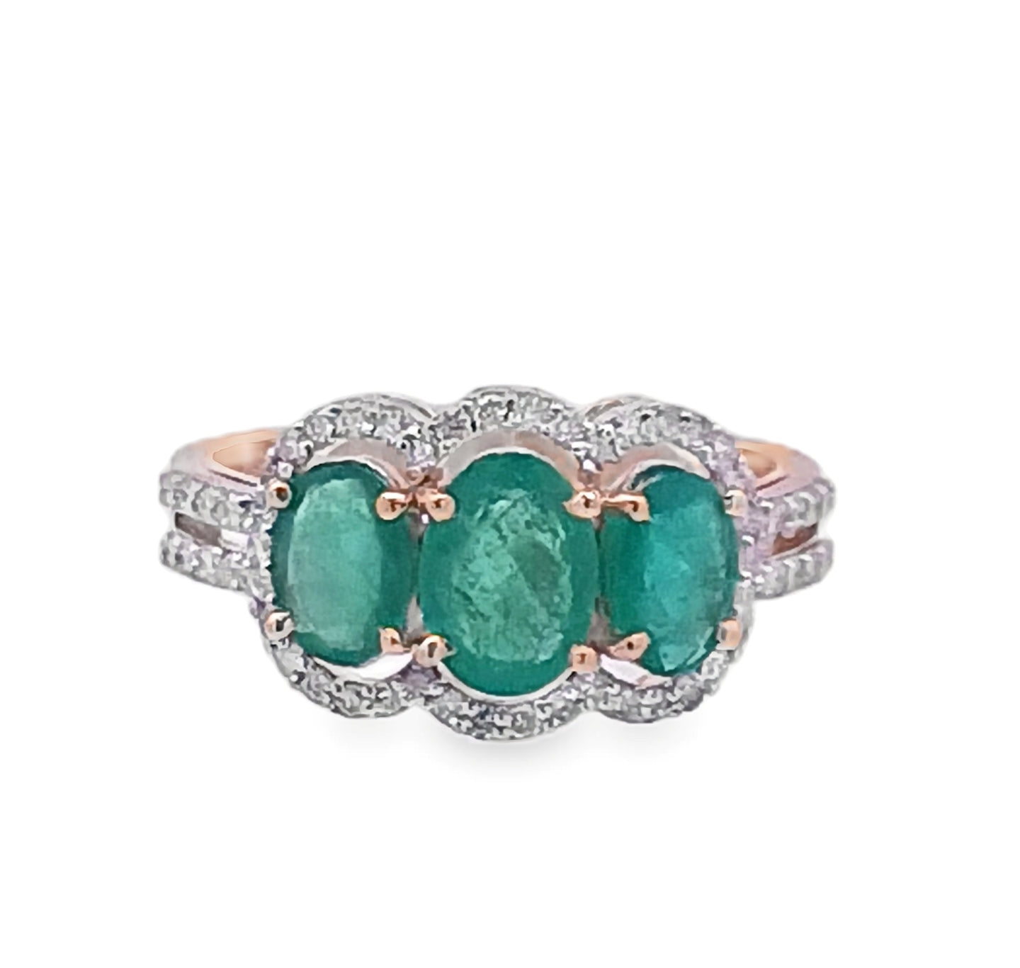 14KT Diamond &amp; Emerald, Blue Sapphire and Tanzanite Gold Ring