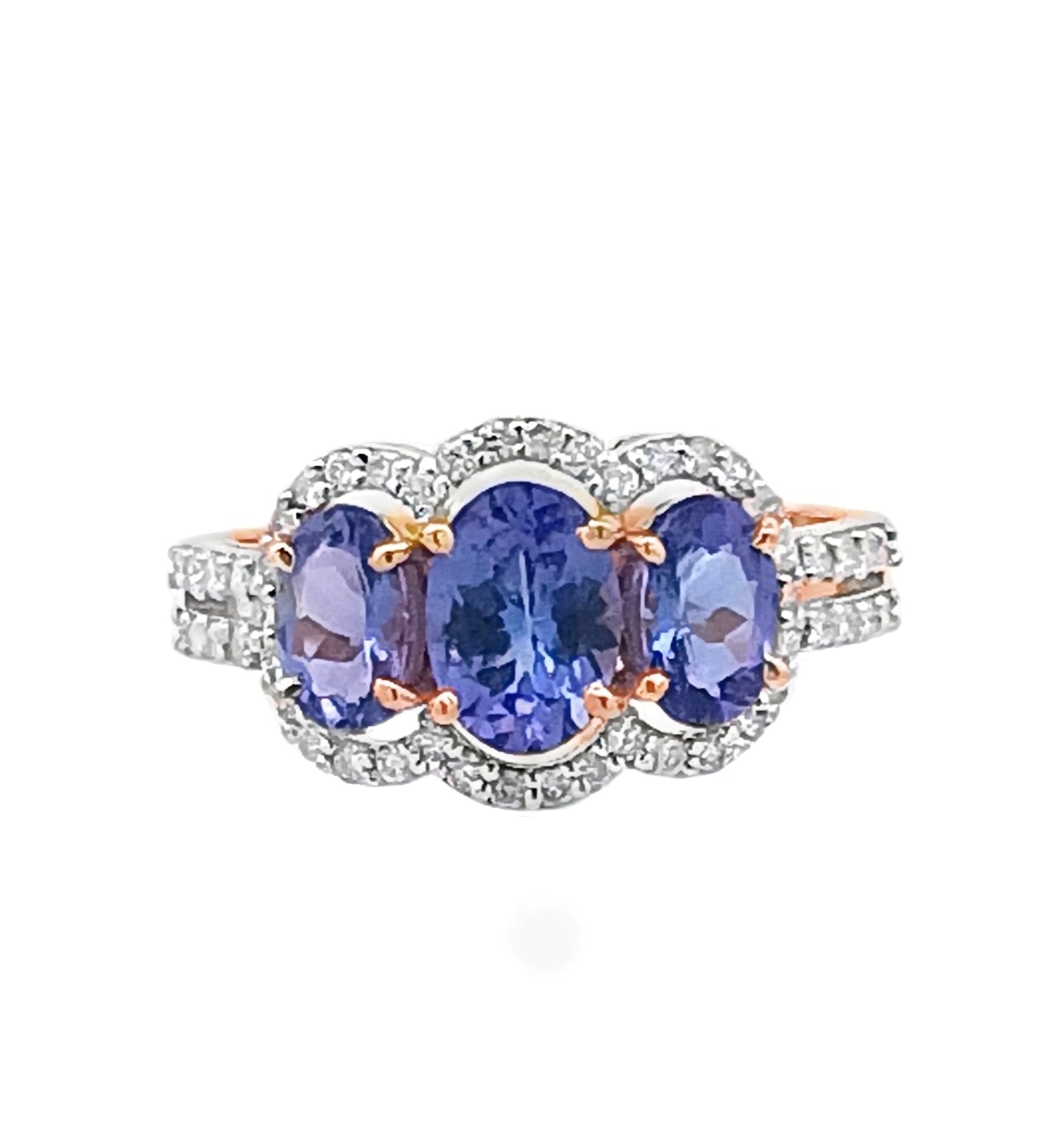 14KT Diamond &amp; Emerald, Blue Sapphire and Tanzanite Gold Ring