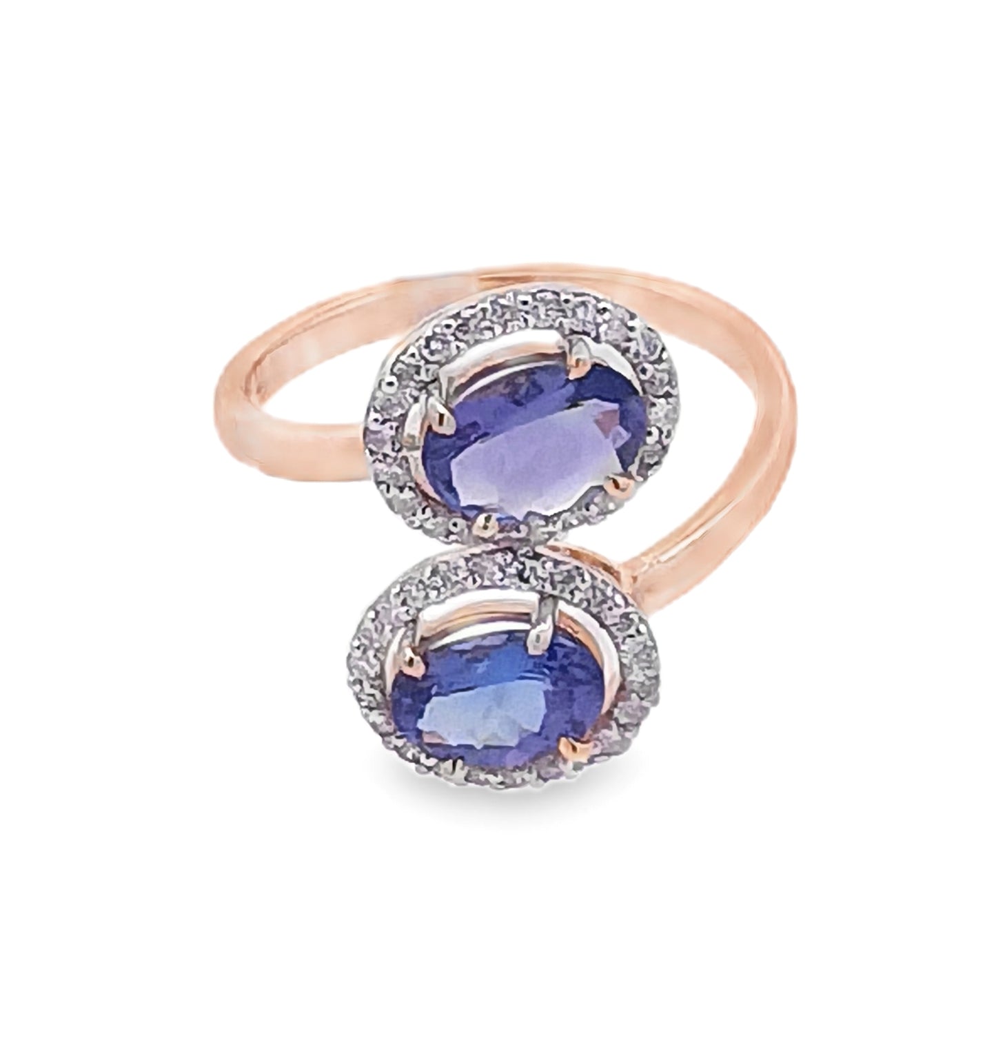 14KT Diamond & Tanzanite Gold Ring