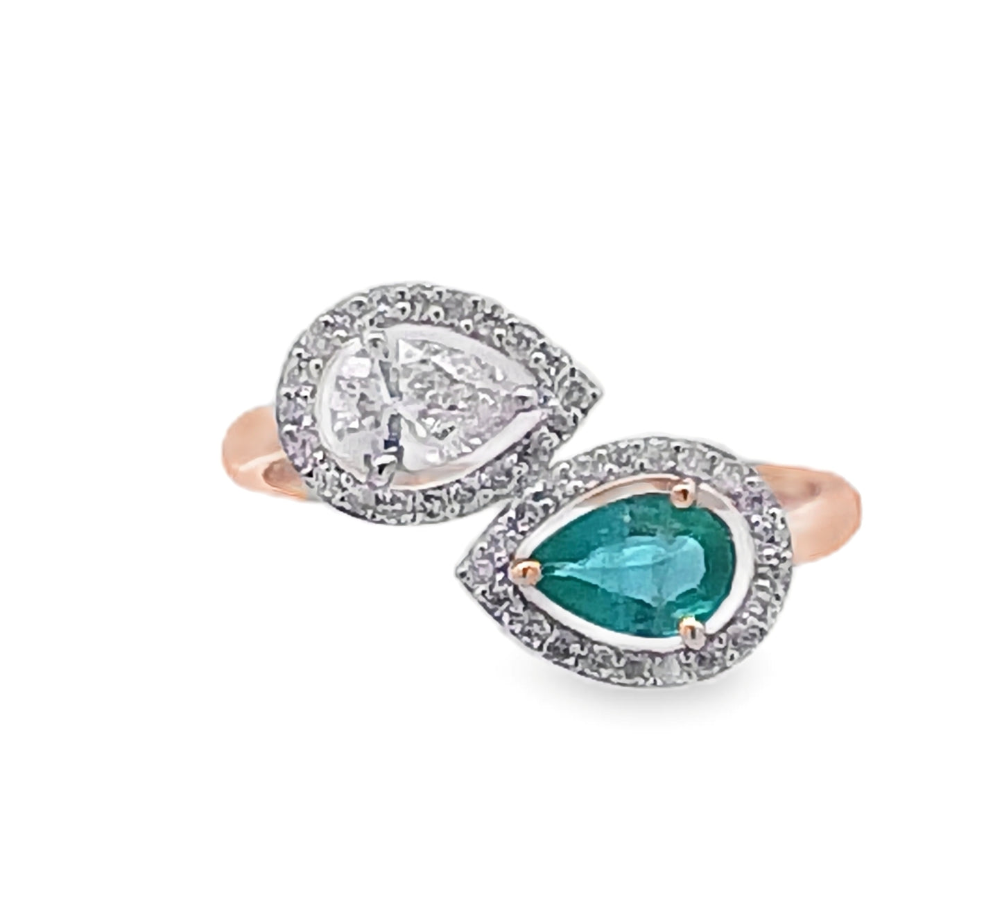 14KT Diamond & Emerald Gold Ring