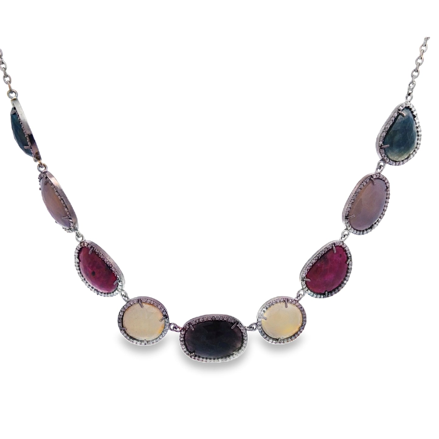Diamond & Multi Sapphire Necklace