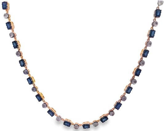 Polki Diamond & Blue Sapphire Necklace