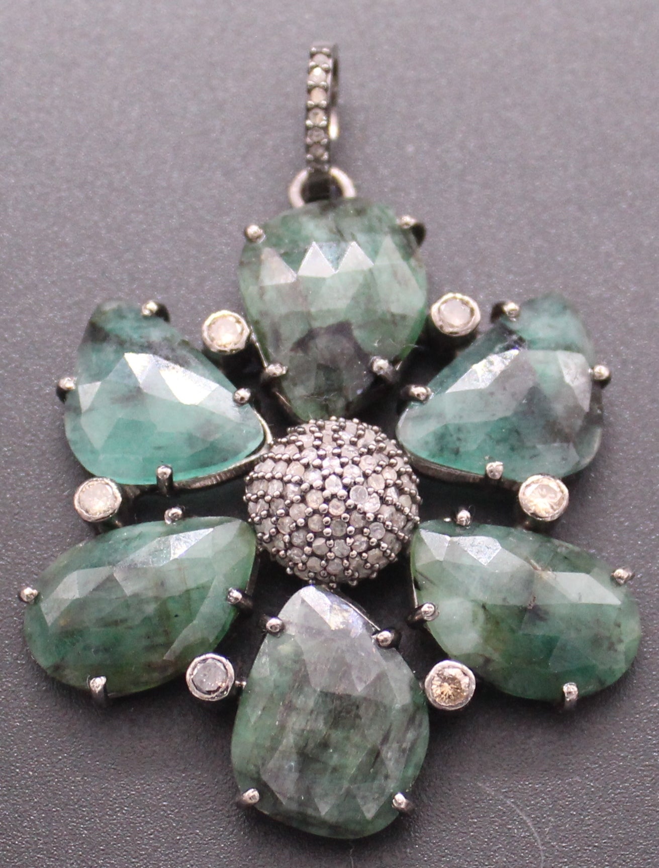 Flower Diamond and Gemstone Pendant