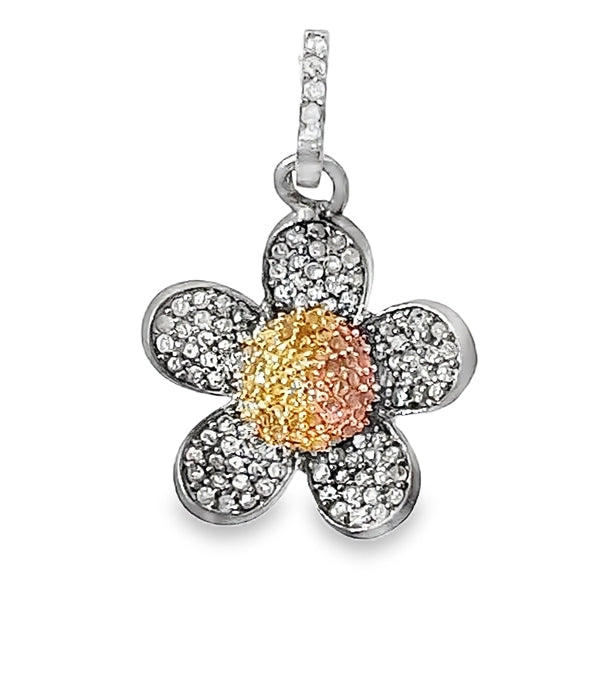 Pave Diamond Flower Charm