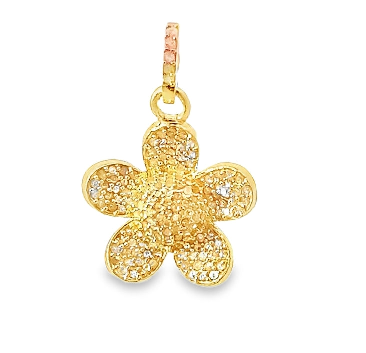 Pave Diamond Flower Charm
