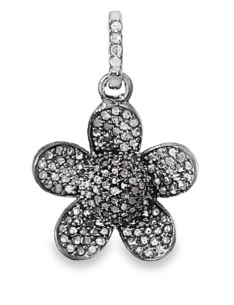Pave Diamond Flower Charm