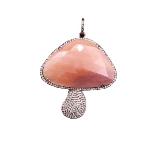 Mushroom Diamond and Gemstone Pendant