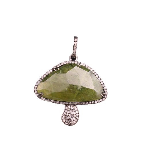 Mushroom Diamond and Gemstone Pendant