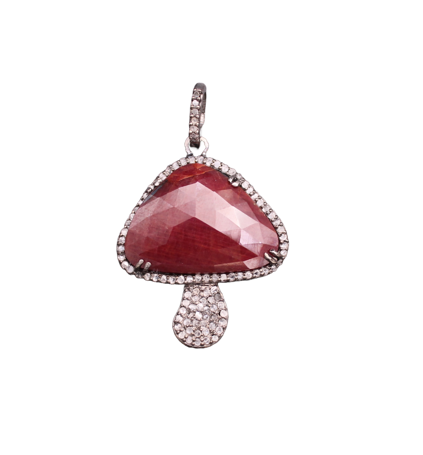 Mushroom Diamond and Gemstone Pendant