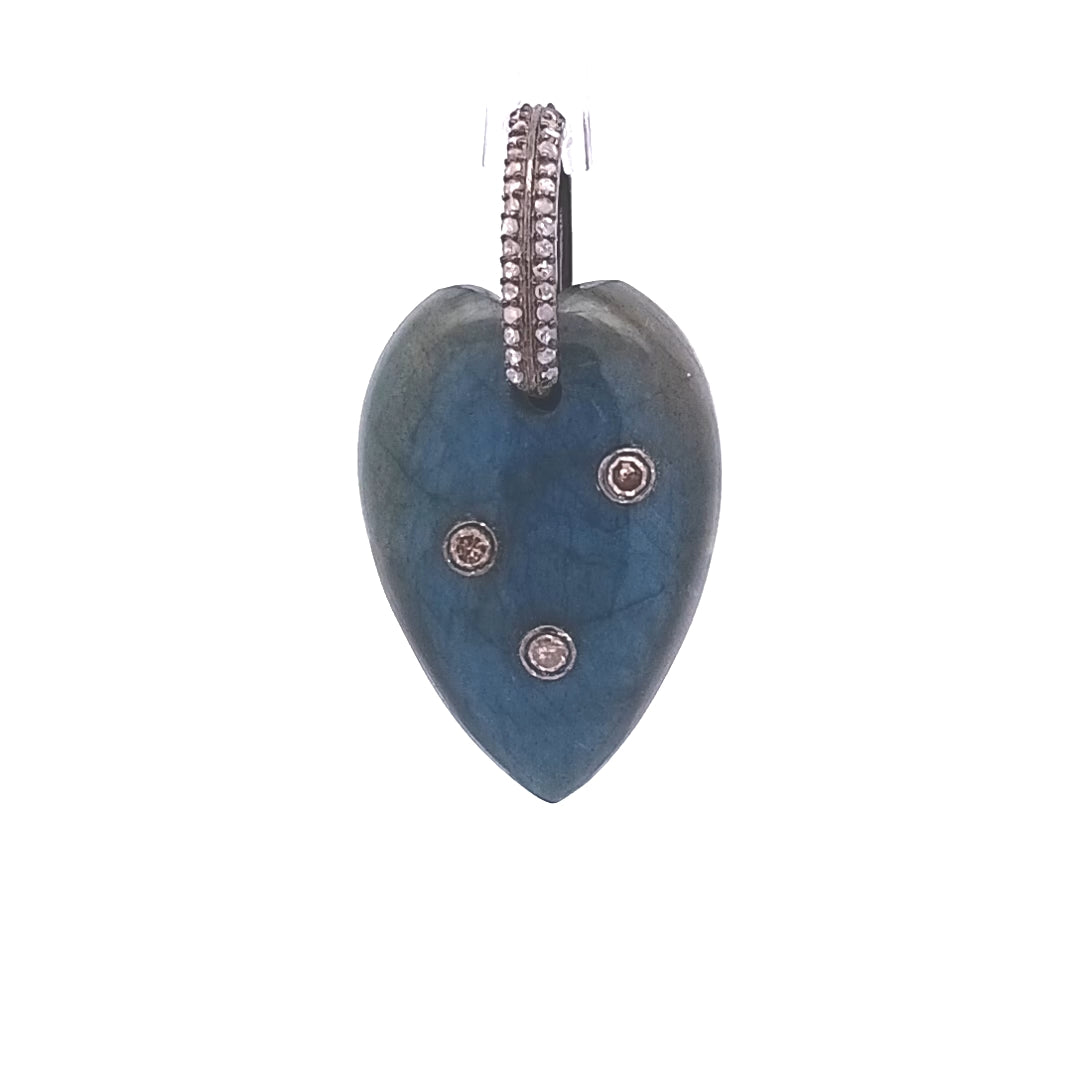 HEART DIAMOND AND GEMSTONE PENDANT