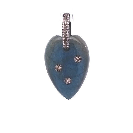 HEART DIAMOND AND GEMSTONE PENDANT