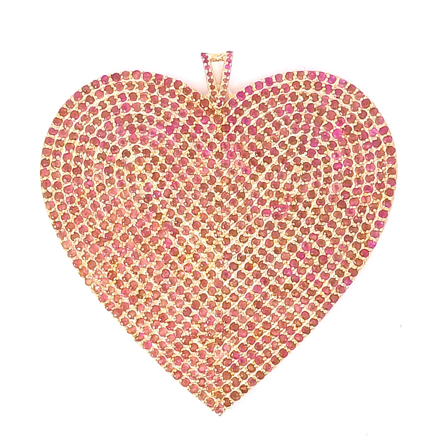 Big Ruby/ Blue Sapphire Heart Pendant