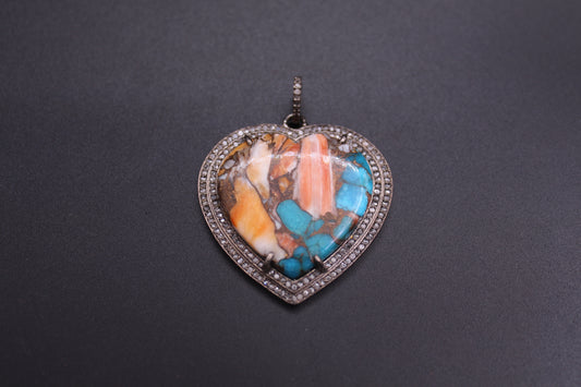 Double Layer Diamond Spiny oyster Pendant