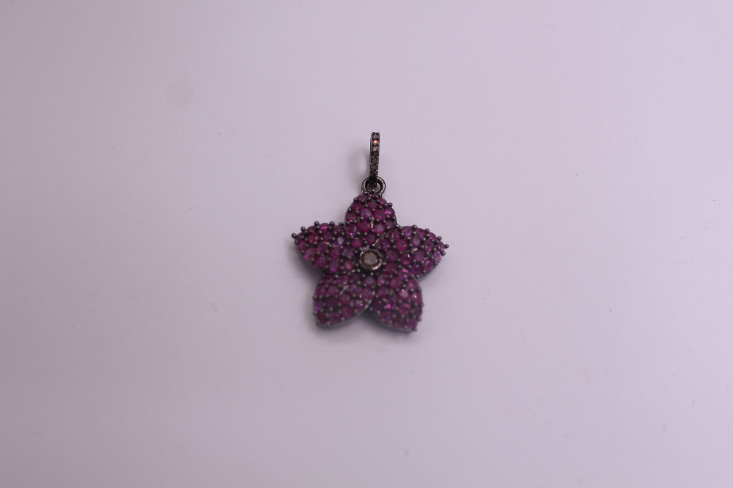 FLOWER DIAMOND AND RUBY PENDANT