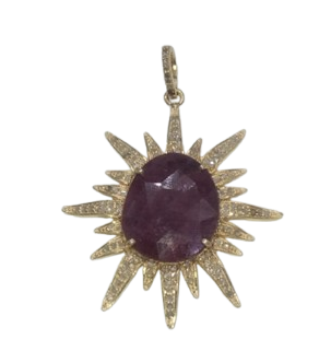 Star Diamond Pendant with Multi Sapphire