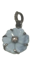 Frosted Crystal Flower With Diamond Pendant