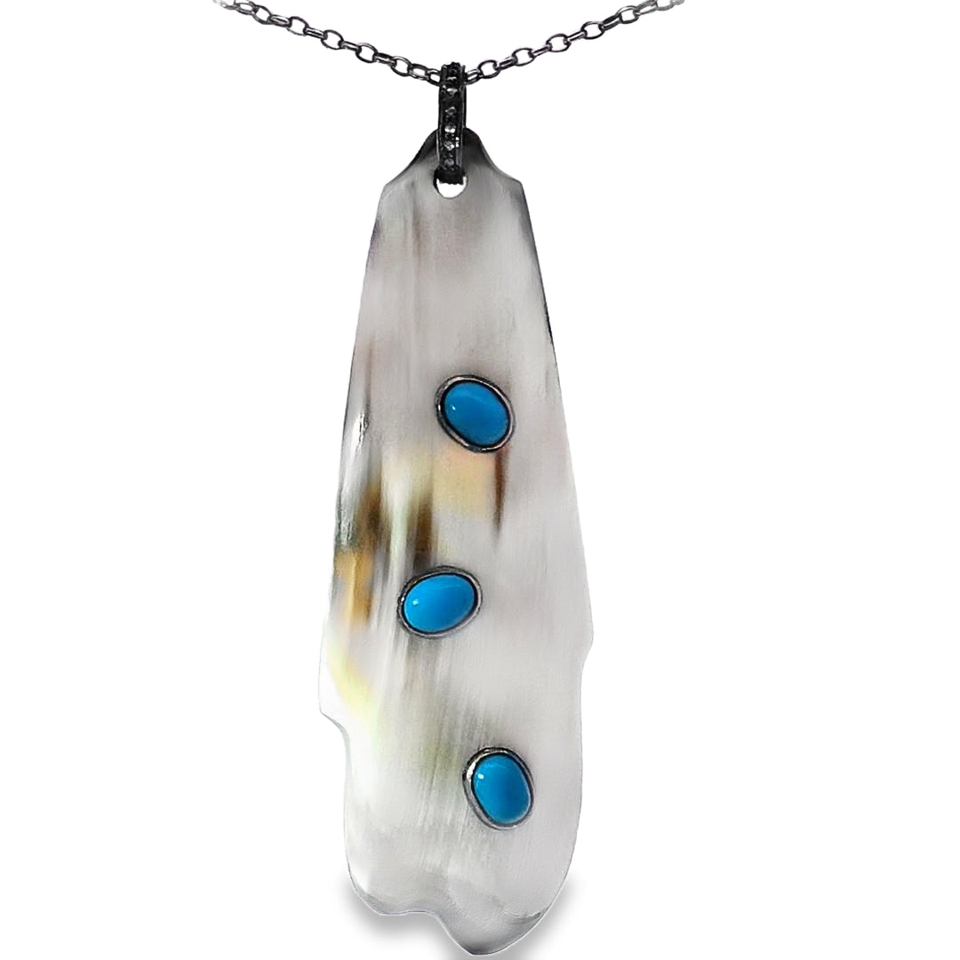 Horn Turquoise Pendant