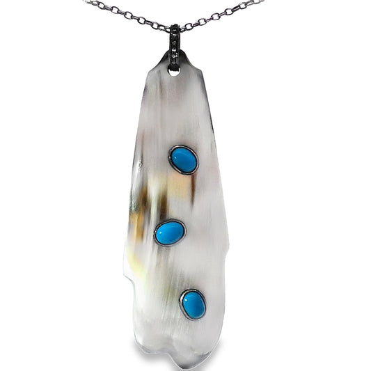 Horn Turquoise Pendant