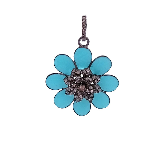 Meena Diamond Flower Pendant