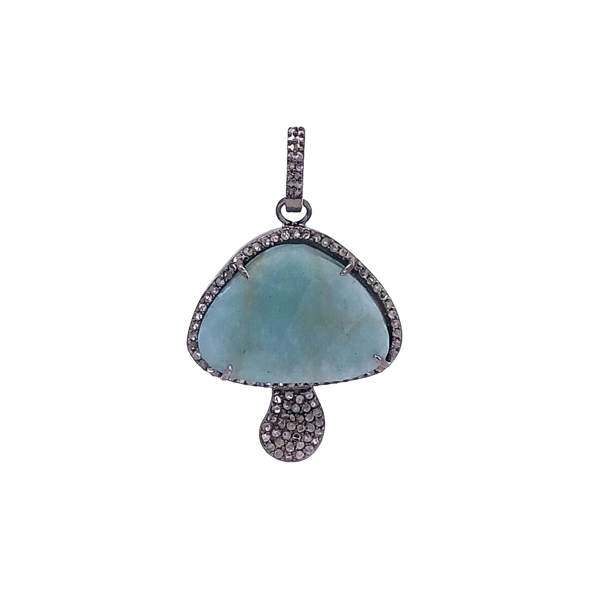 Diamond & Multi Gemstone Mushroom Pendant