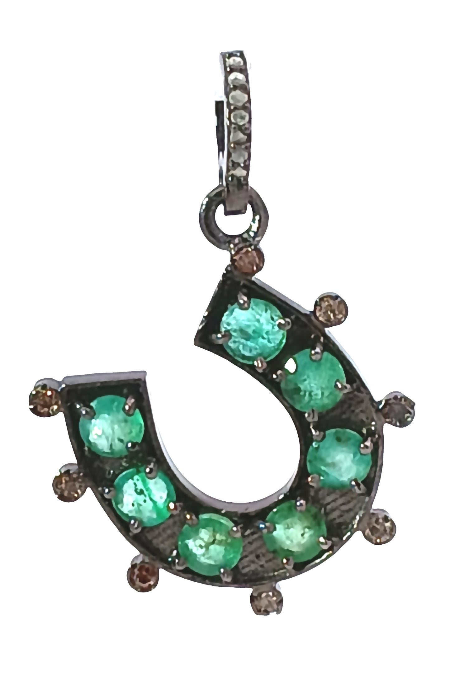 Small Horse Shoe Diamond & Gemstone Charm