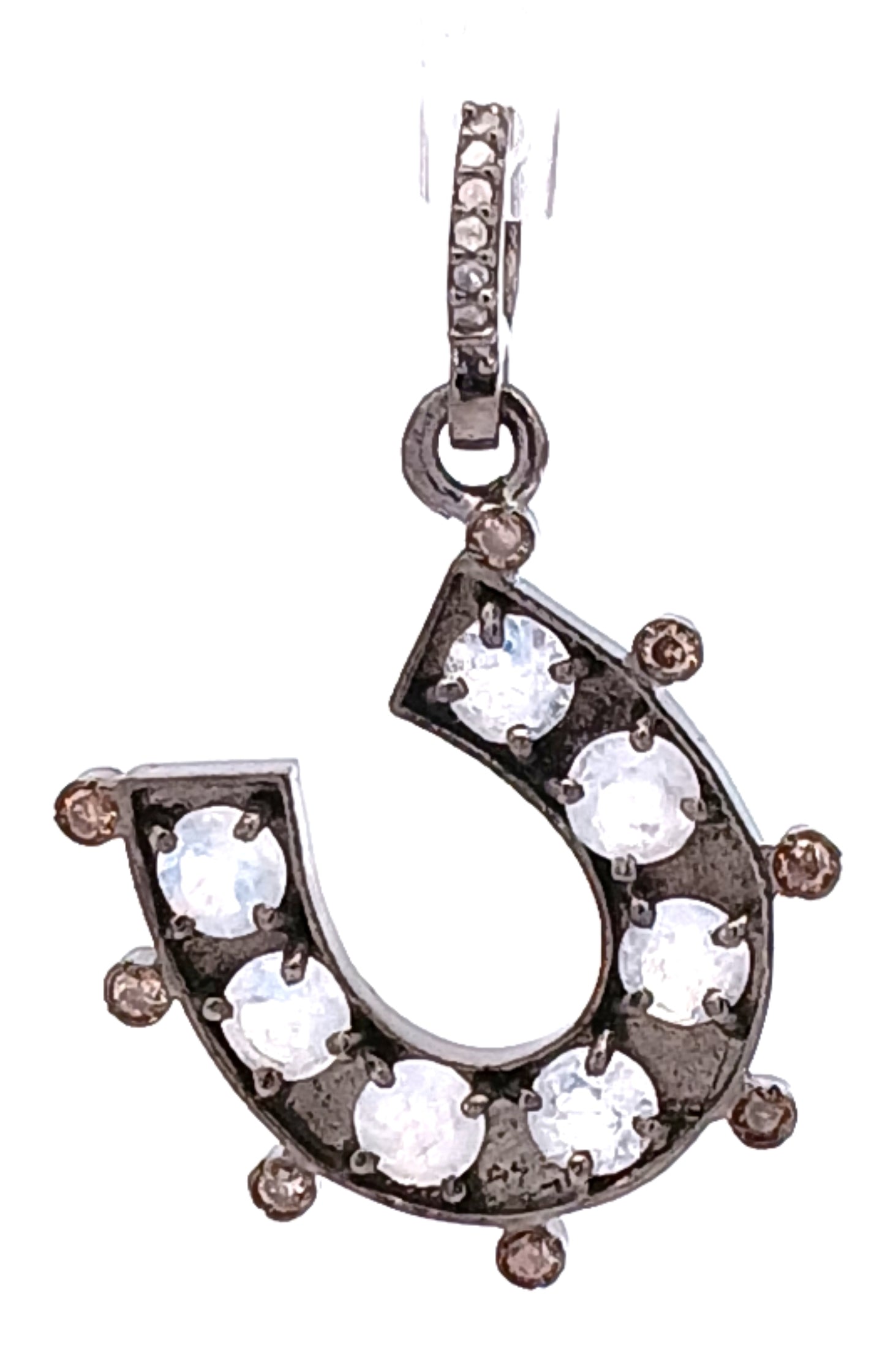 Small Horse Shoe Diamond & Gemstone Charm