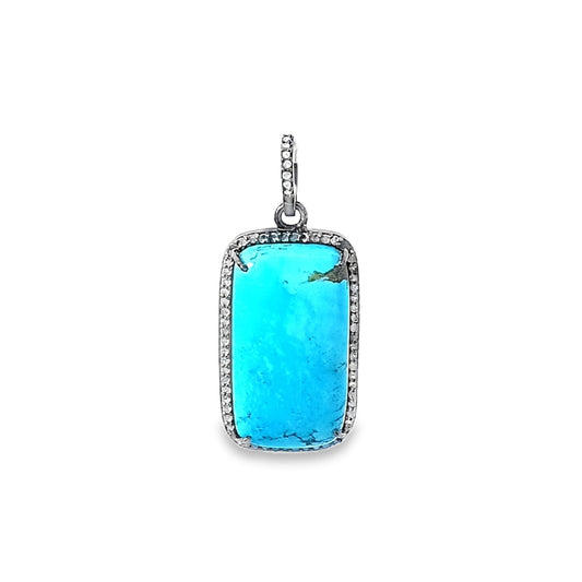Turquoise and Diamond Pendant