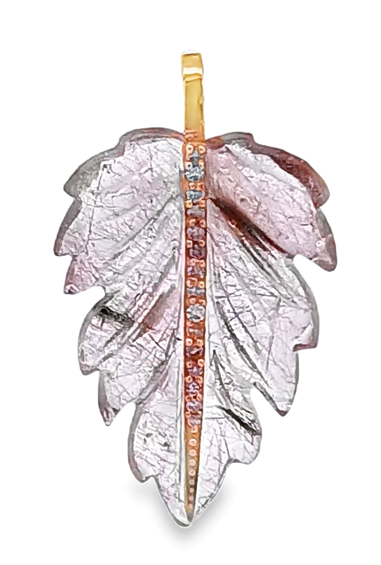 Diamond & Stone Leaf Pendant