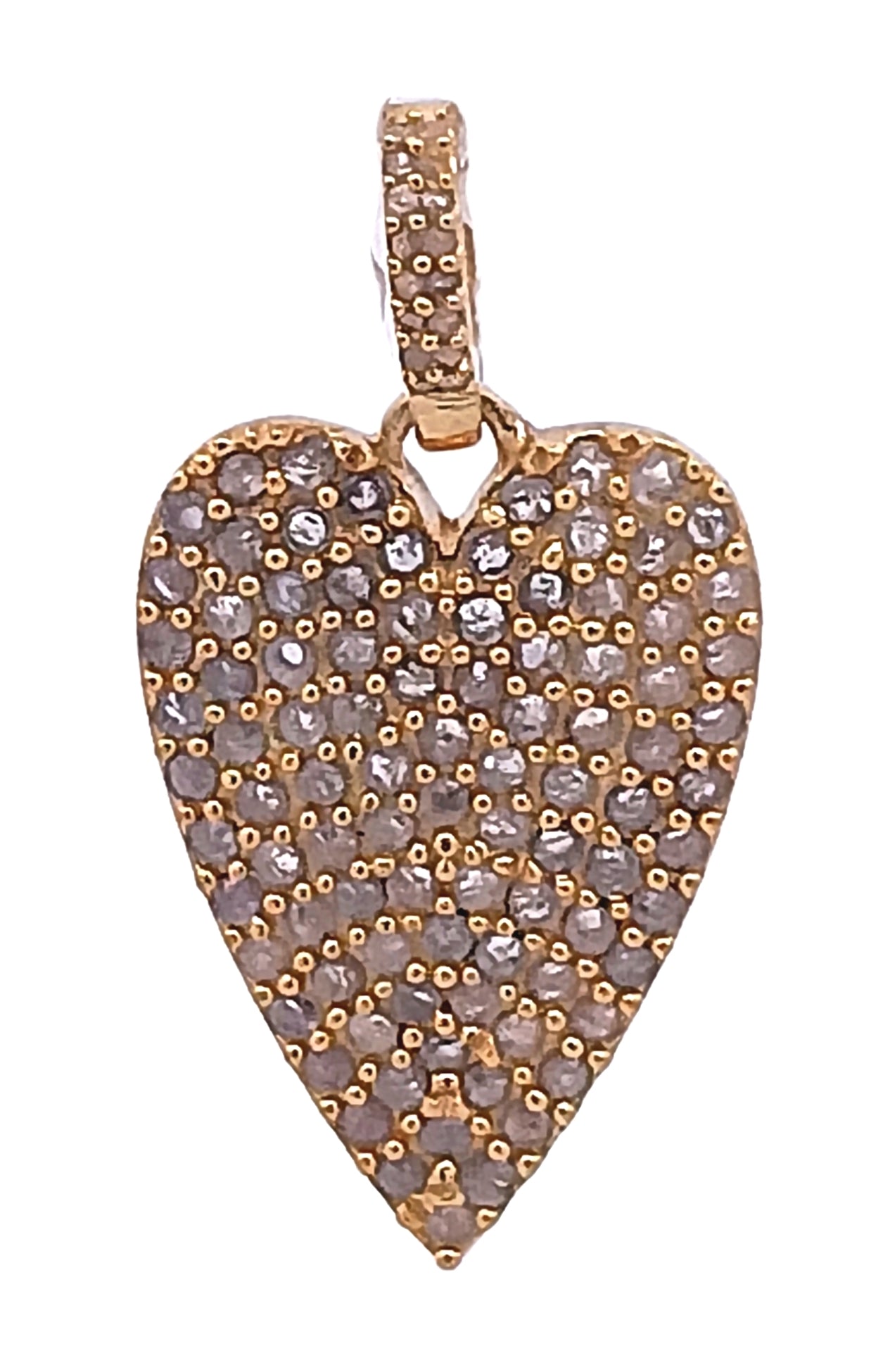 Pave All Diamond Heart Pendant