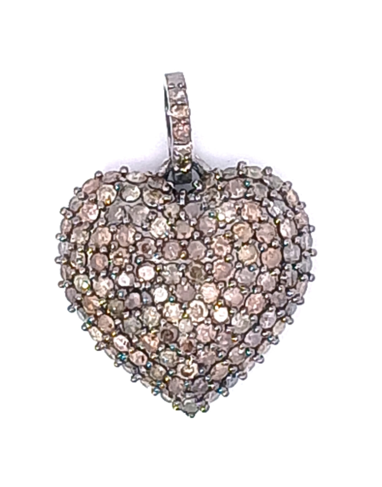 Small Pave Diamond Heart Charm