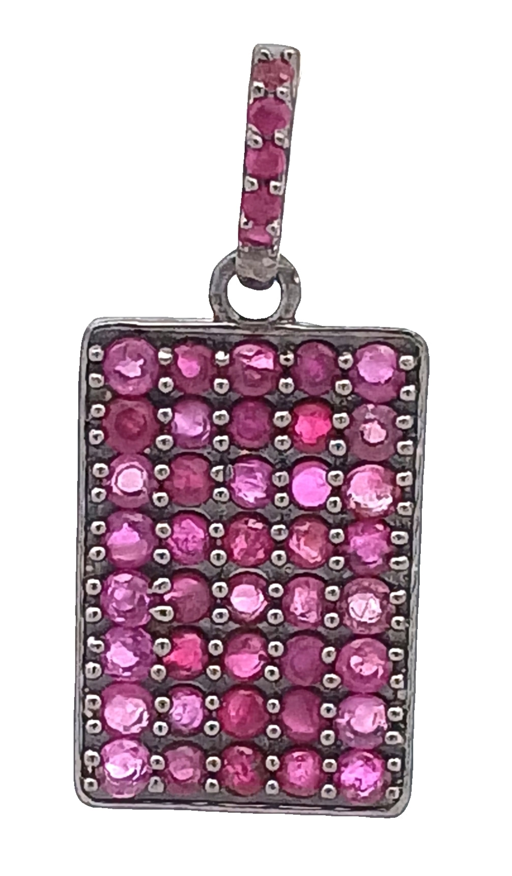 Ruby Dog Tag Charm