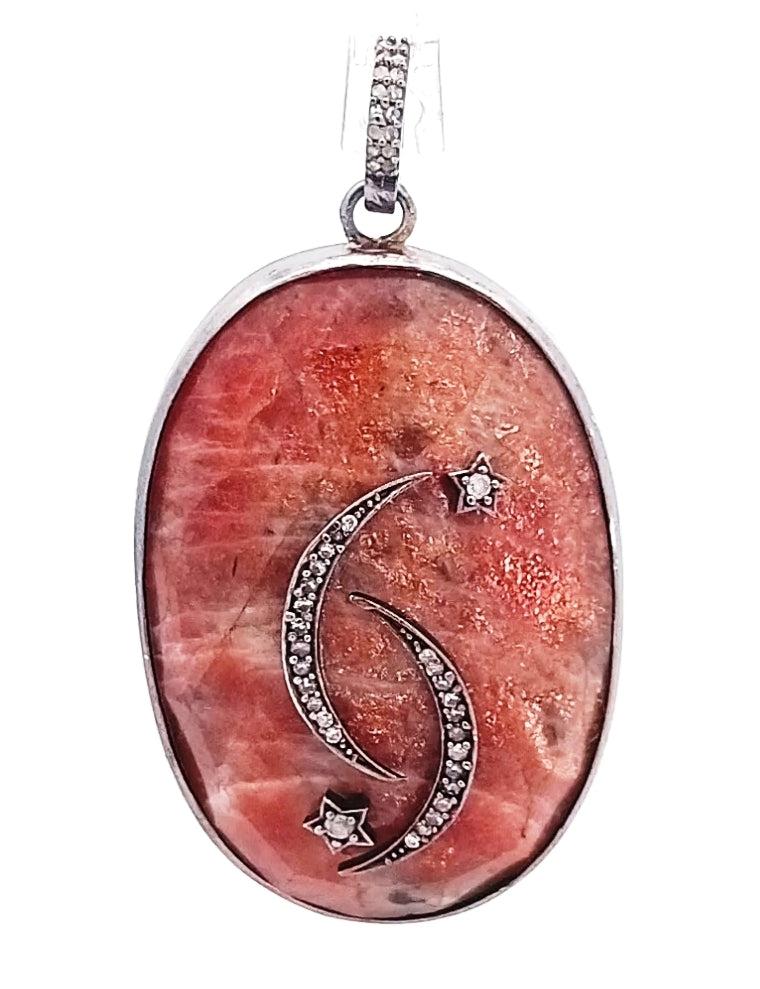 Diamond & Sun Stone Pendant