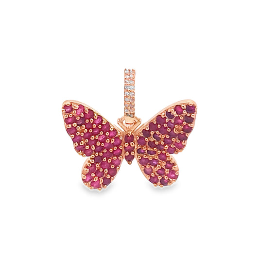 Diamond and Ruby Butterfly Charm
