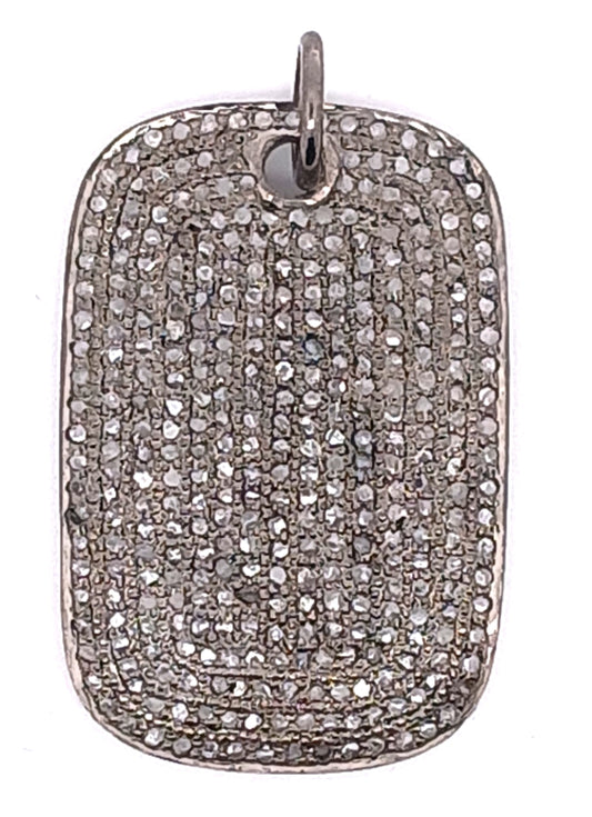Pave Diamond Dog Tag Pendant