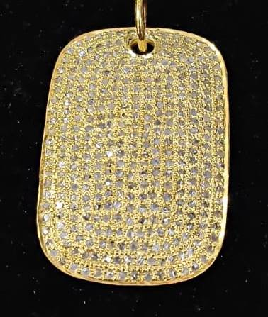 Pave Diamond Dog Tag Pendant