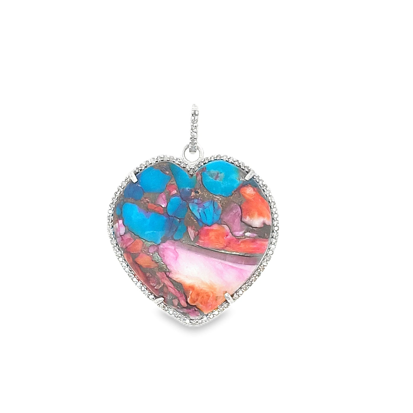 Diamond & Spiny Oyster Heart Pendant