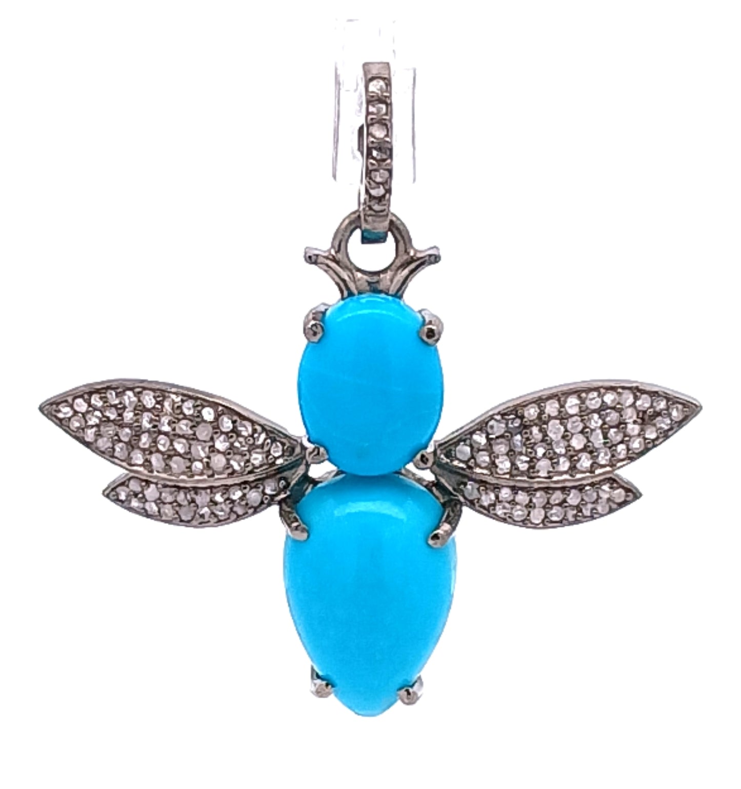 Diamond and Turquoise Bee Pendant