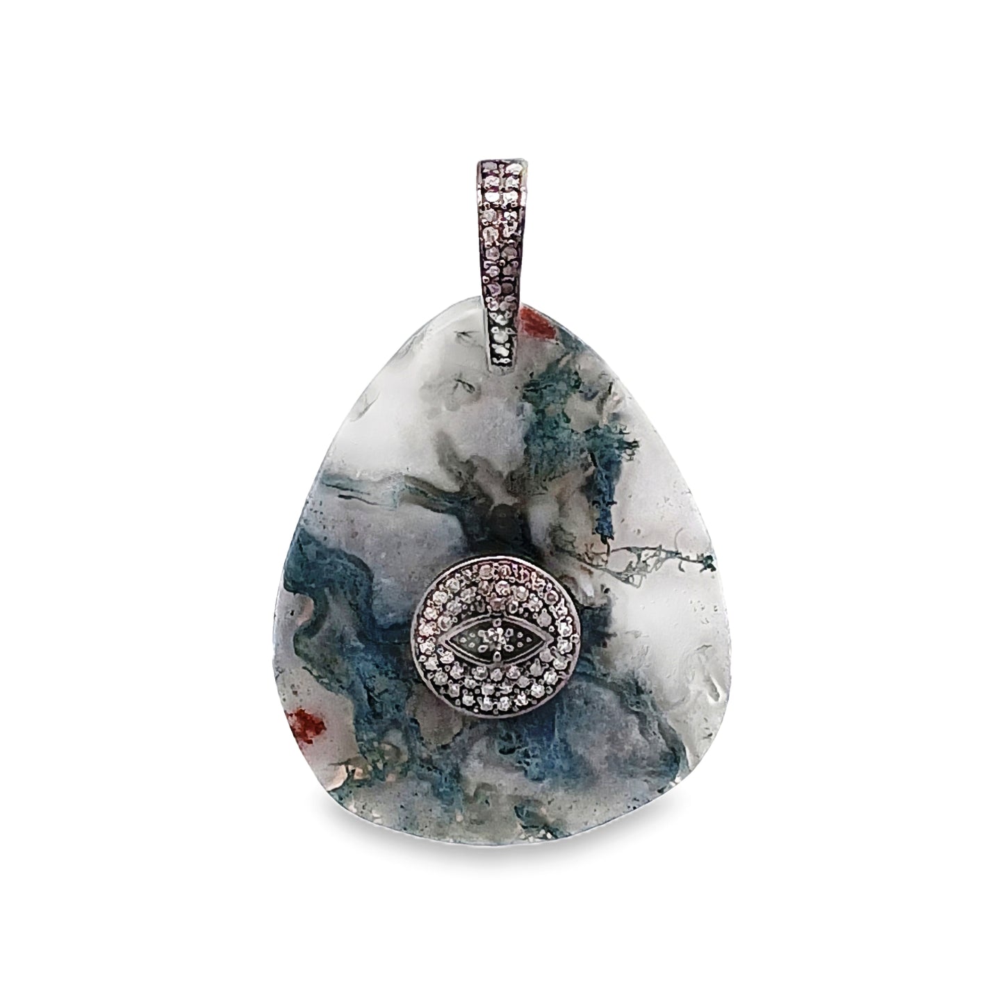 Diamond & Moss Agate Pendant
