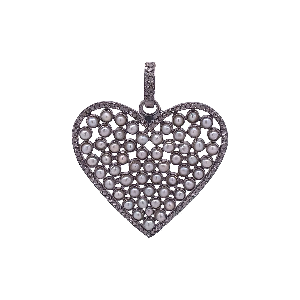 Diamond & Pearl Heart Pendant