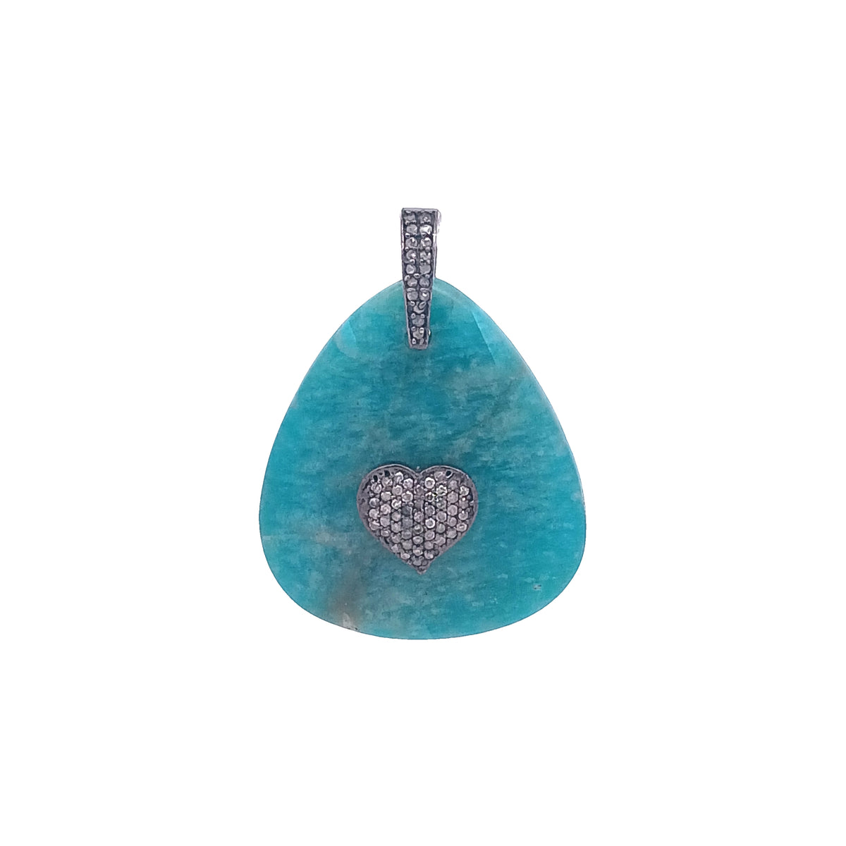 Diamond & Amazonite Pendant