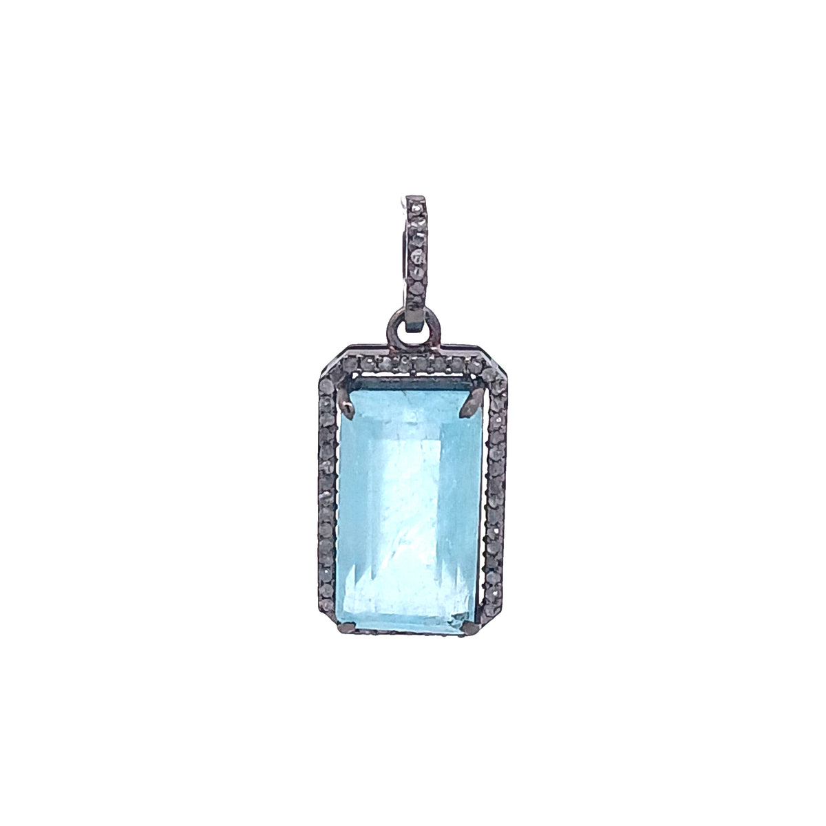 Diamond & Aquamarine Charm