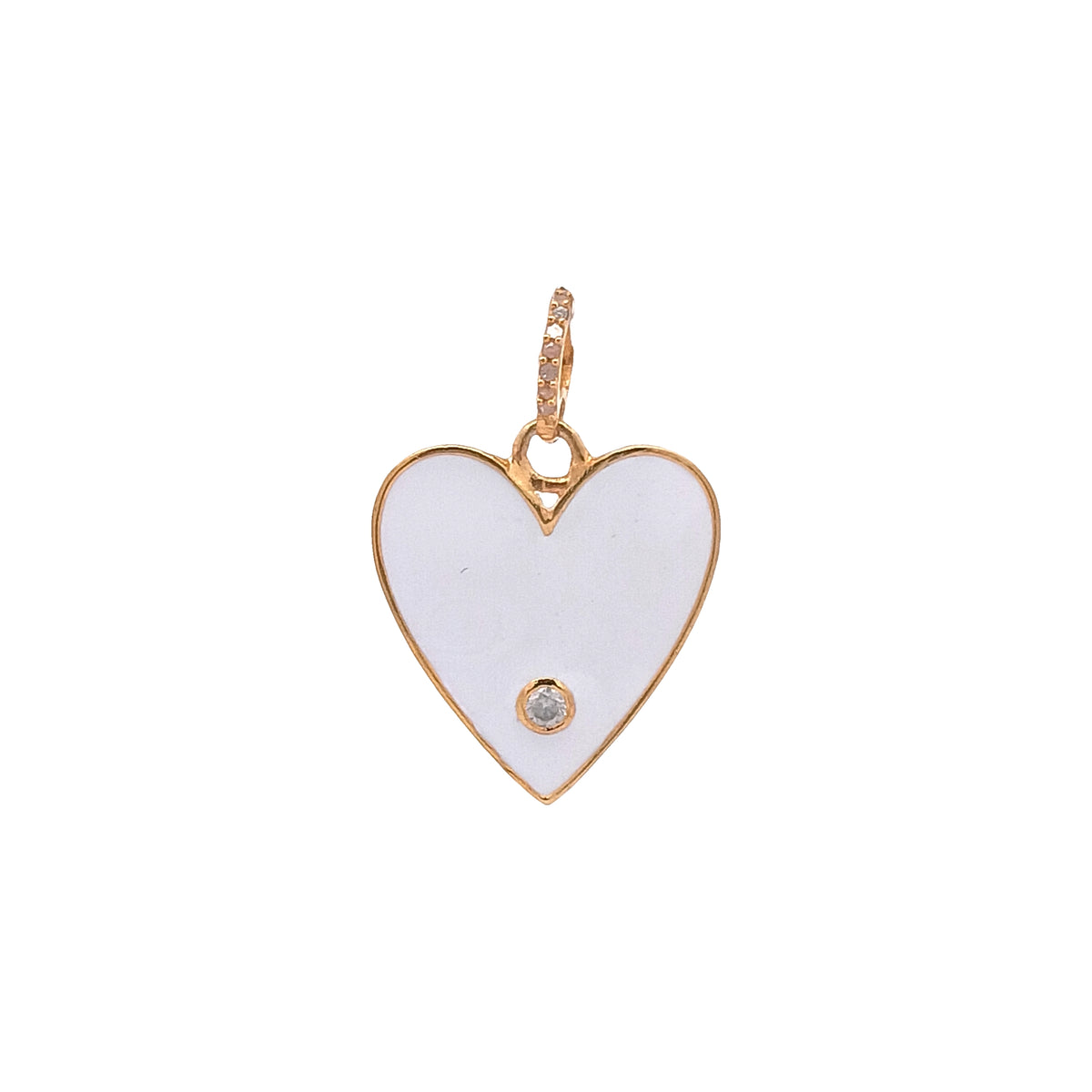 Diamond & Enamel Heart Pendant