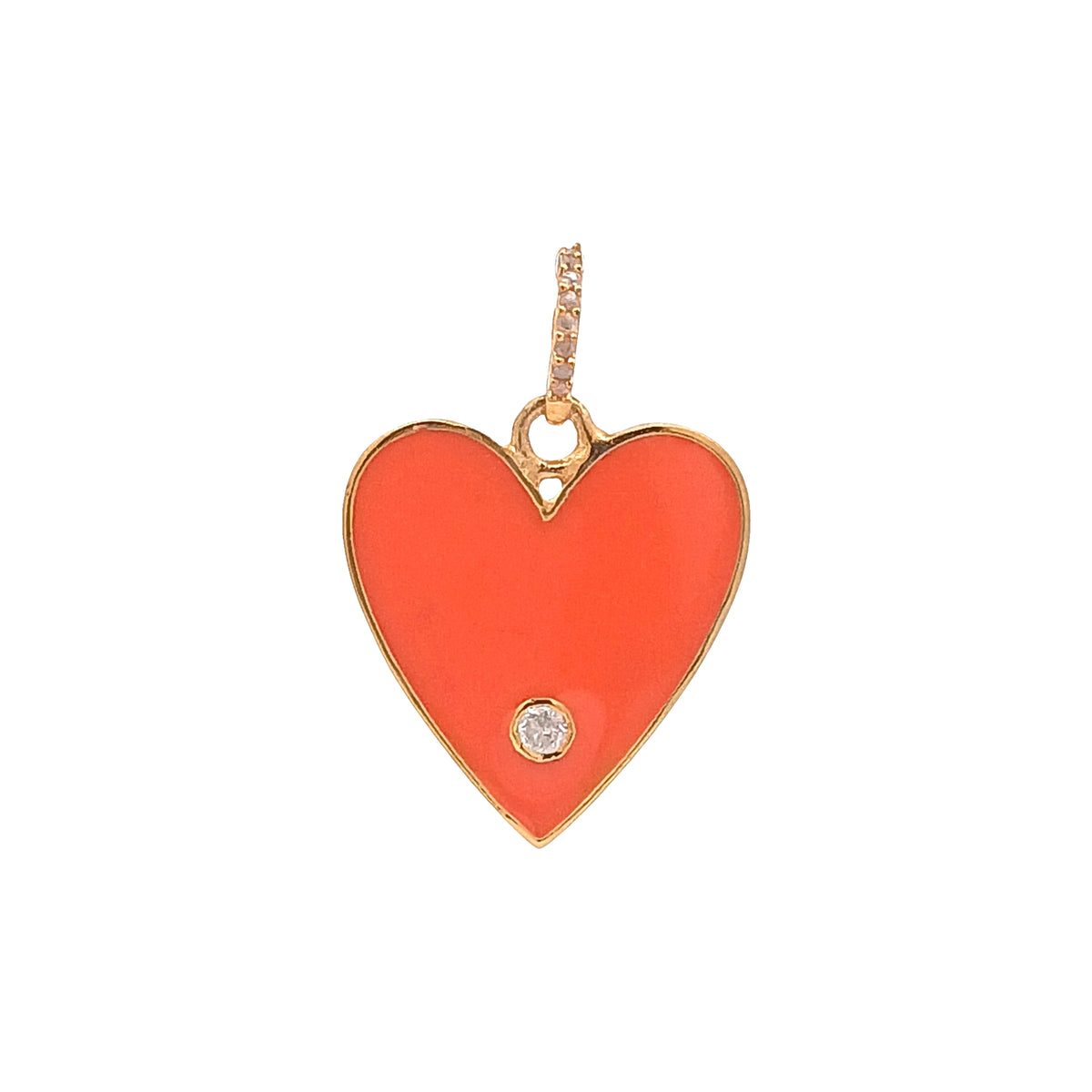 Diamond & Enamel Heart Pendant