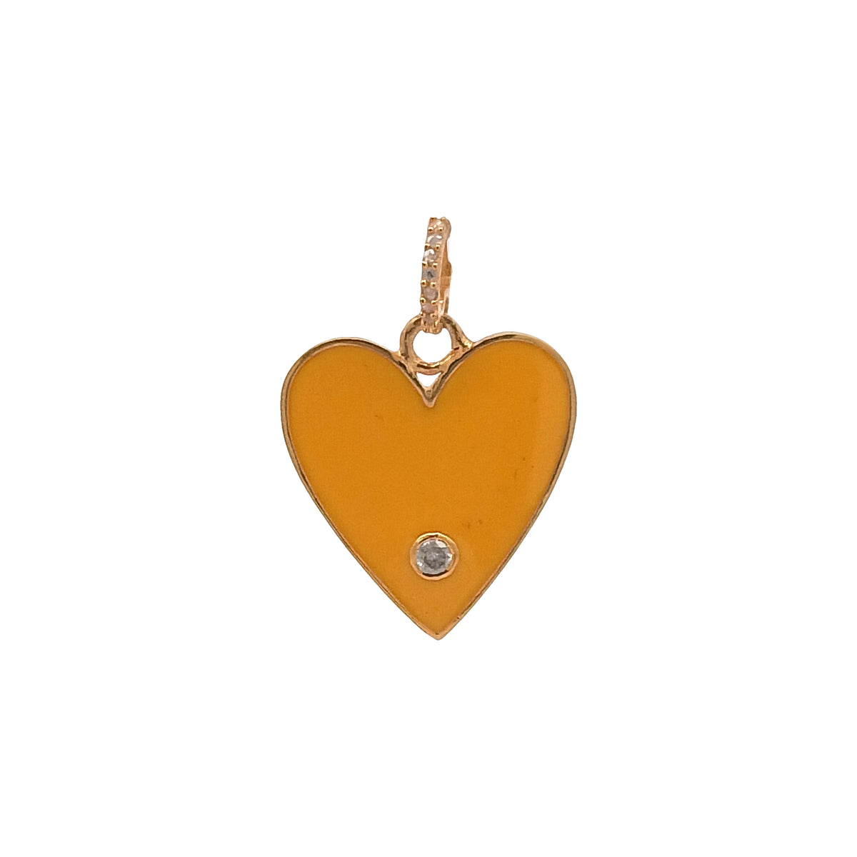 Diamond & Enamel Heart Pendant