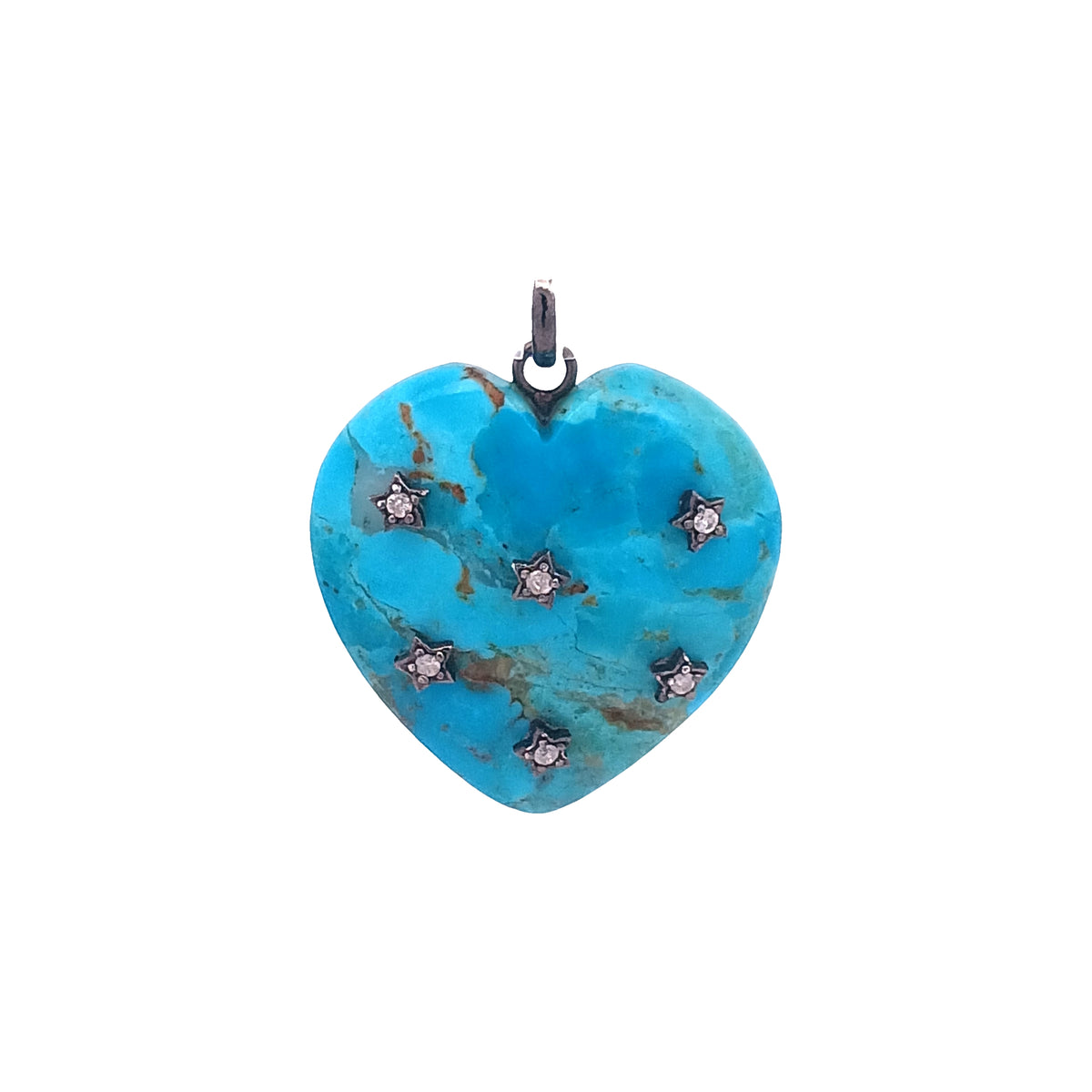 Diamond & Turquoise Heart Pendant