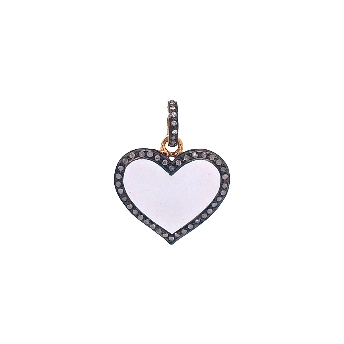 Diamond & Enamel Heart Charm