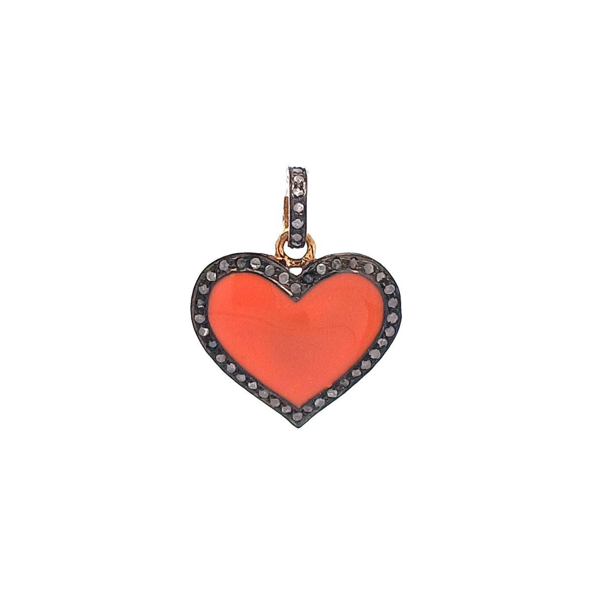 Diamond & Enamel Heart Charm