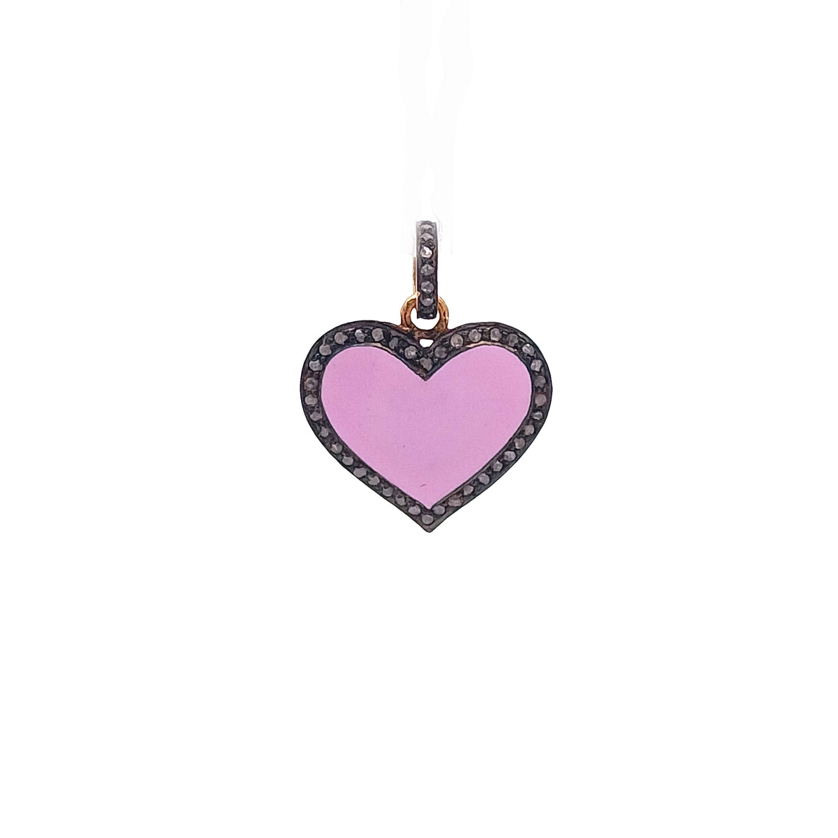 Diamond & Enamel Heart Charm