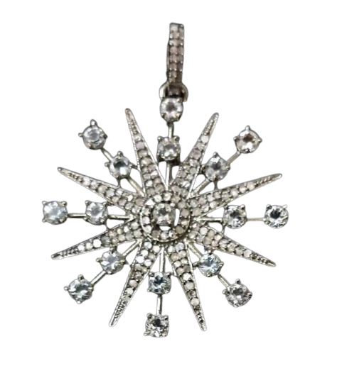 Diamond and Aquamarine Star Pendant