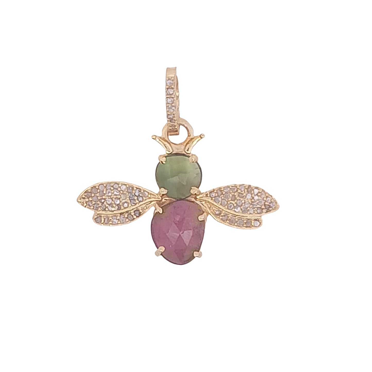 Diamond and Opal & Multi Sapphire Small Bee Charm